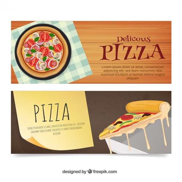 Delicious pizza banners
