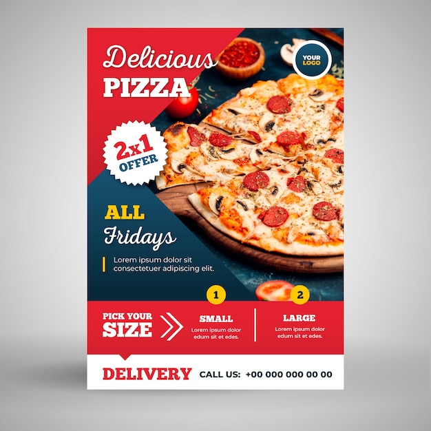 Delicious Pizza Flyer Template Free Vector