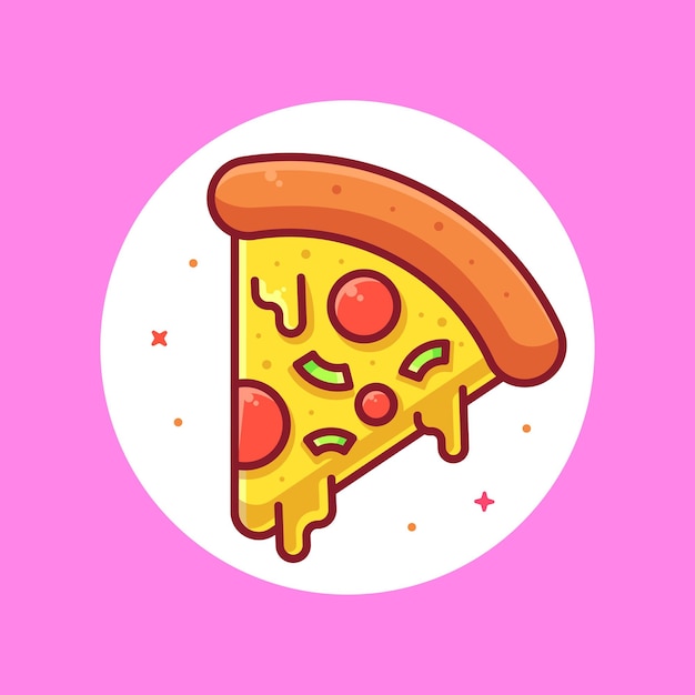 Premium Vector | Delicious pizza logo cartoon vector icon illustration ...