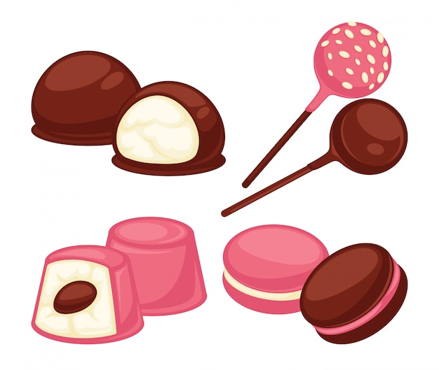 Download Premium Vector | Delicious sweet treats made of ...