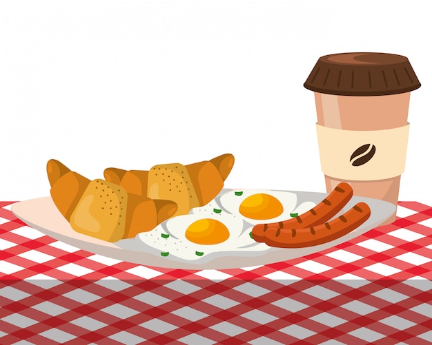 Premium Vector | Delicious tasty breakfast cartoon