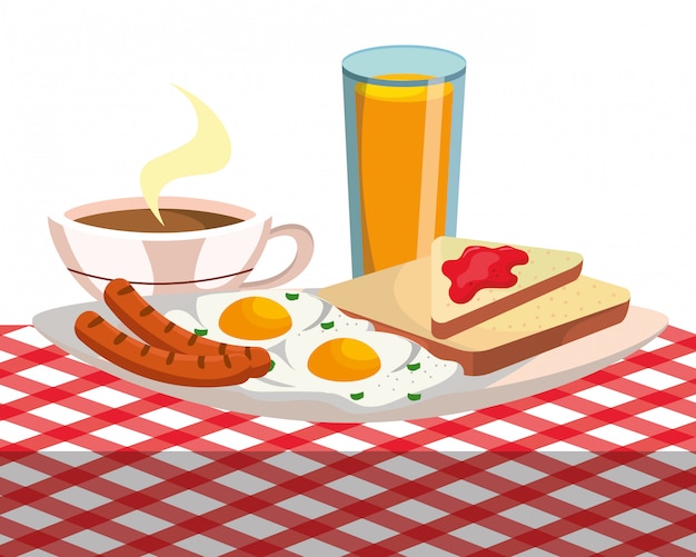 Premium Vector | Delicious tasty breakfast cartoon