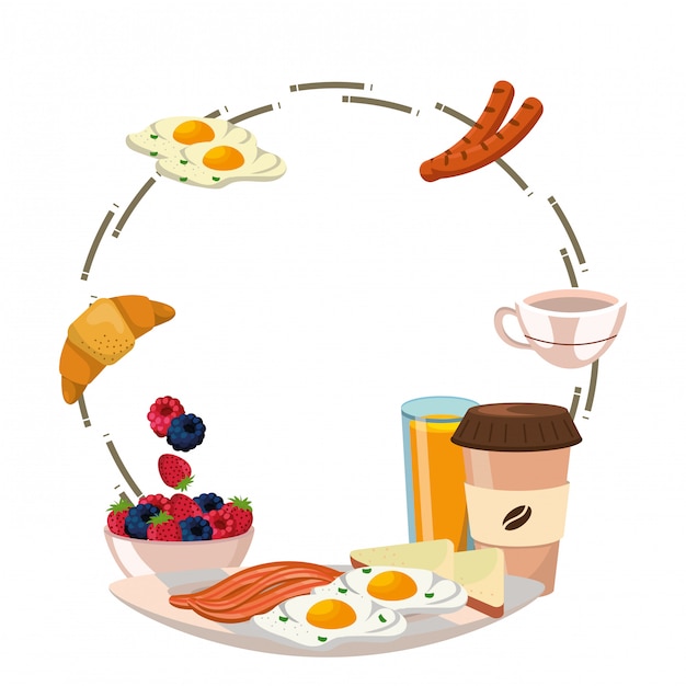 Premium Vector Delicious Tasty Breakfast Cartoon