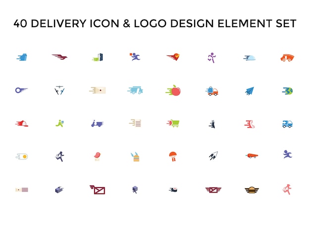 Download Free Delivery Icon Logo Design Set Premium Vector Use our free logo maker to create a logo and build your brand. Put your logo on business cards, promotional products, or your website for brand visibility.