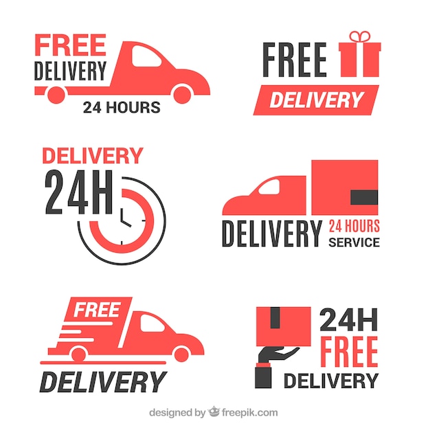 Download Free Delivery Labels With Flat Design Free Vector Use our free logo maker to create a logo and build your brand. Put your logo on business cards, promotional products, or your website for brand visibility.