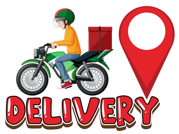 Free Vector | Delivery logo with bike man or courier