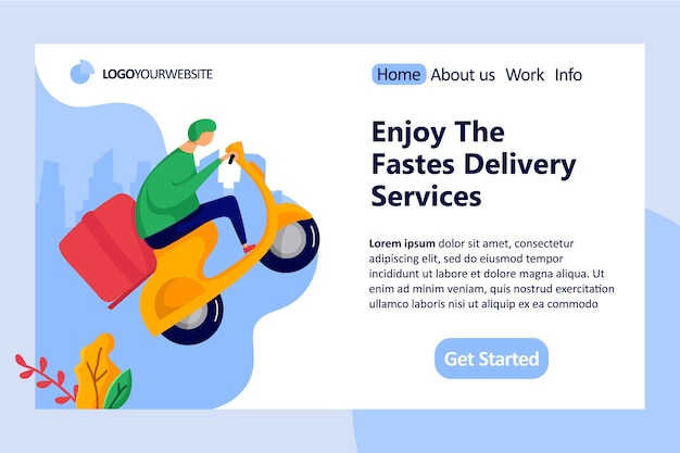 Premium Vector | Delivery order landing page flat illustration