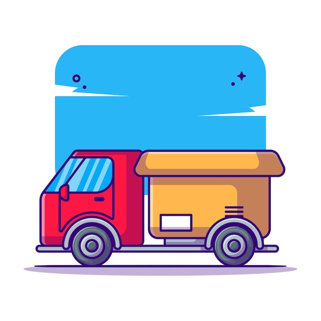 Premium Vector | Delivery truck with parcel cargo boxes cartoon