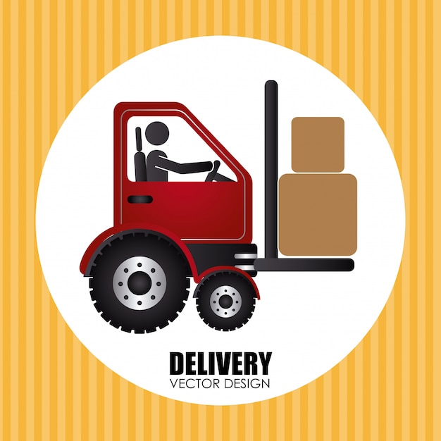 Delivery over yellow Free Vector