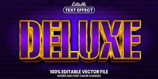 Premium Vector | Deluxe text, font style editable text effect