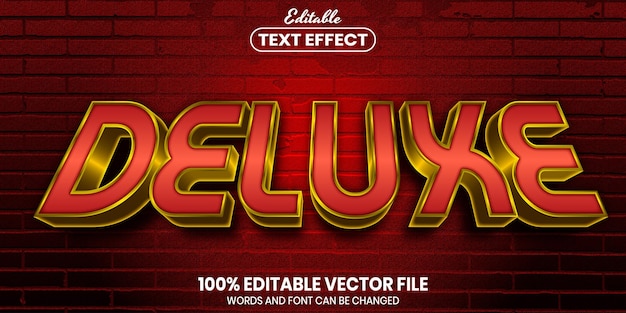 Premium Vector | Deluxe text, font style editable text effect