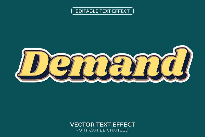 Premium Vector Demand Text Effect 