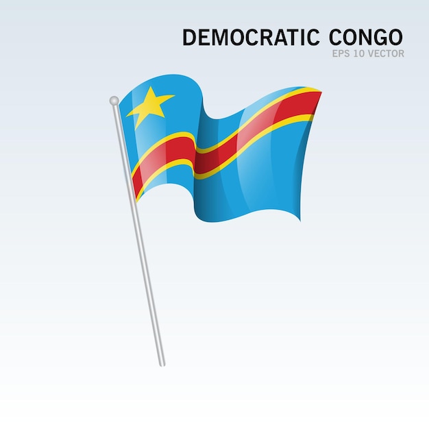 Premium Vector Democratic Congo Waving Flag Isolated On Gray