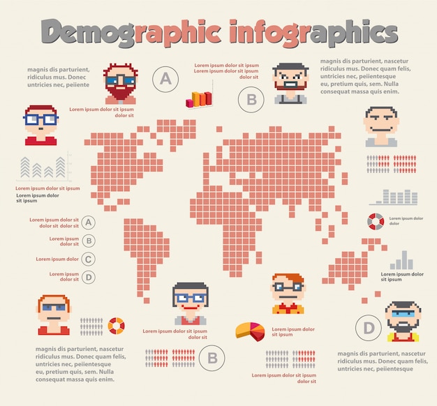 Premium Vector Demographic Infographic With People 5538