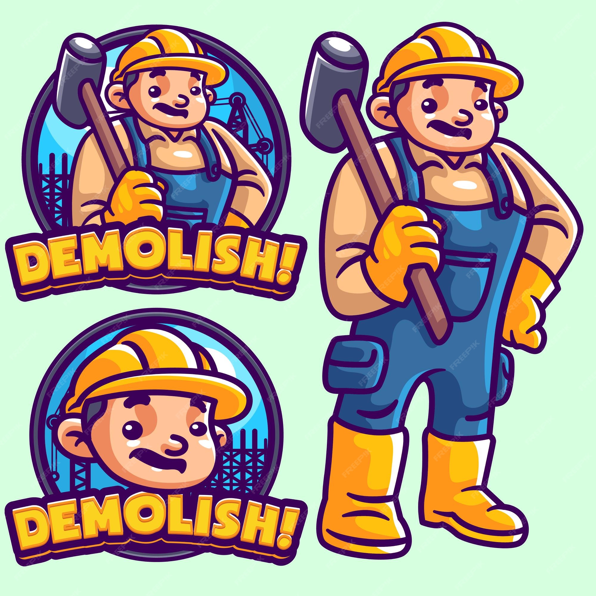 premium-vector-demolish-mascot-logo-template