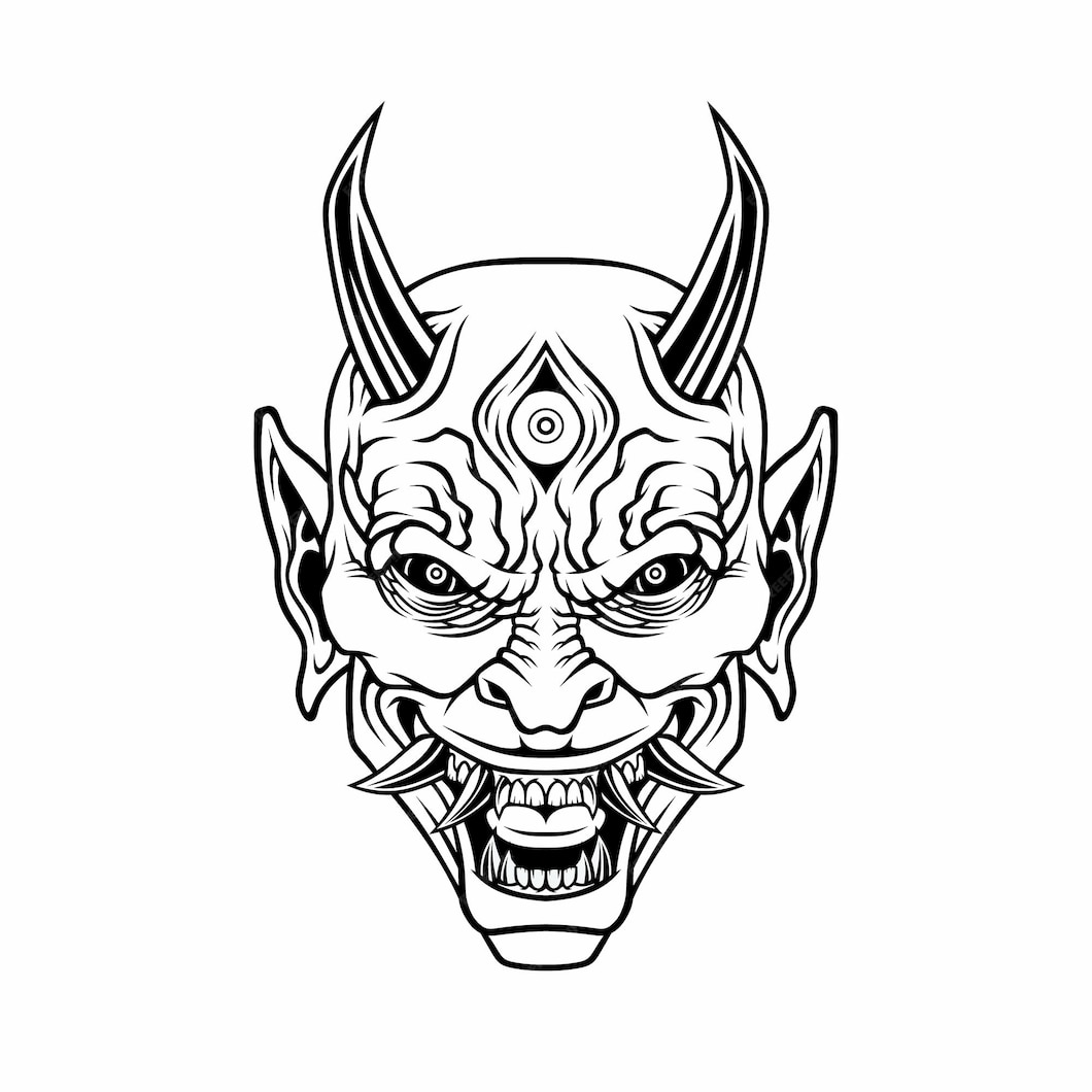 Premium Vector | Demon head isolated on white