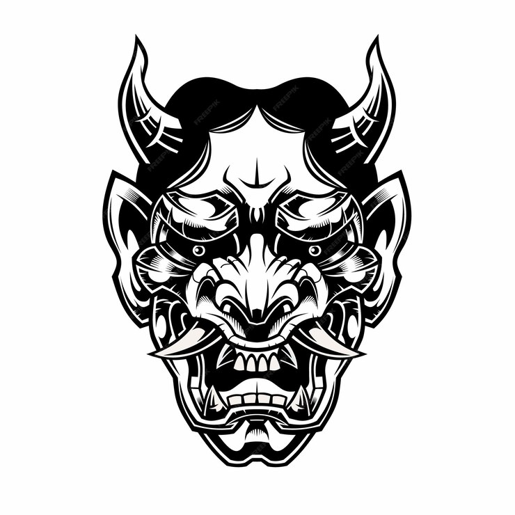 Premium Vector | Demon mask isolated on white