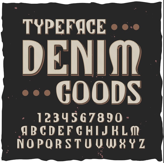 Free Vector | Denim background with vintage style font typekit with ...