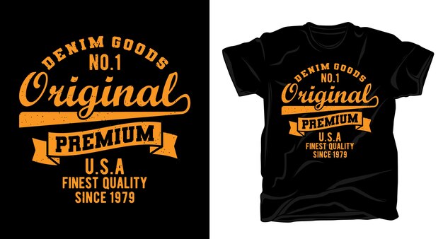 Premium Vector | Denim goods original typography for t-shirt design