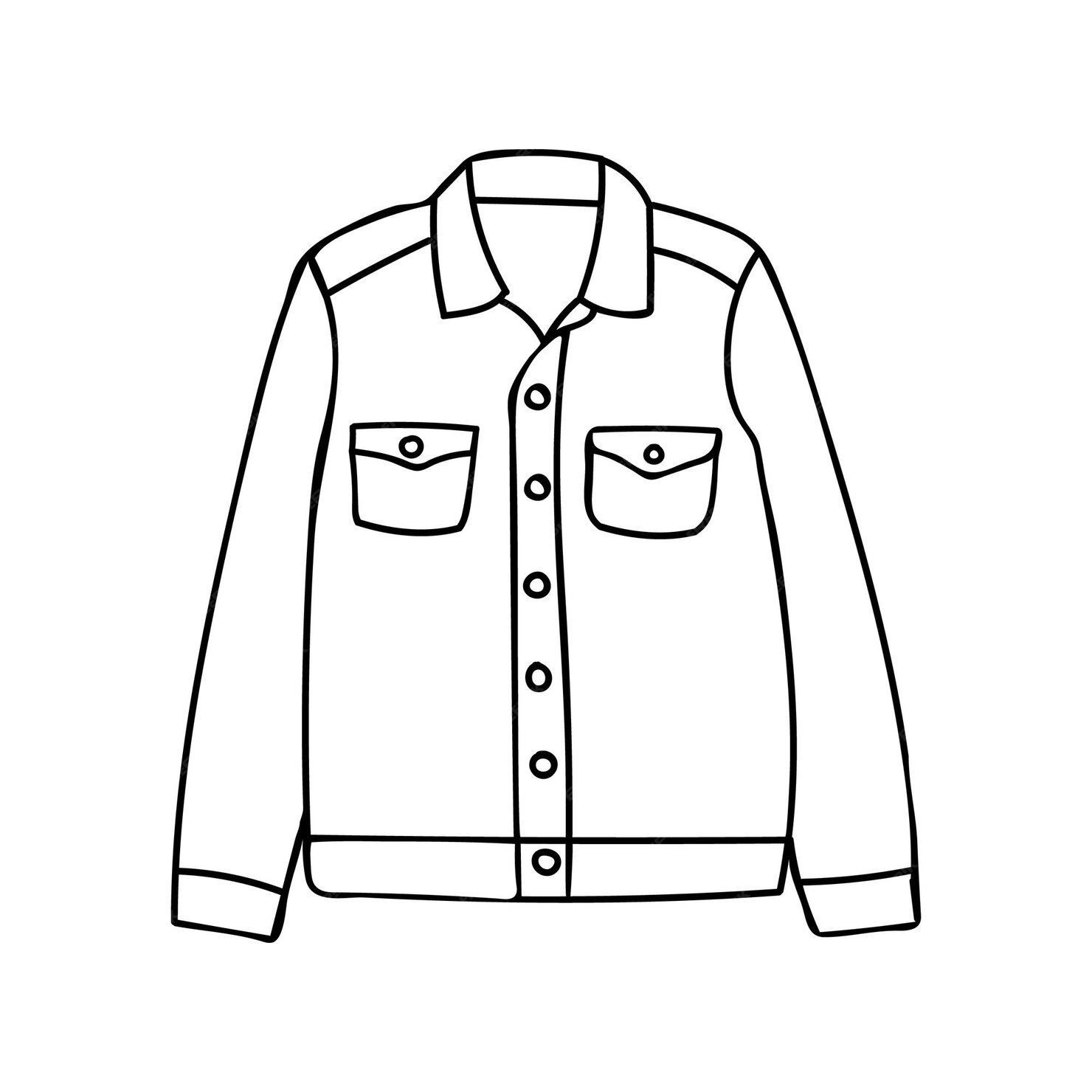 Premium Vector | Denim jacket doodle illustration. hand drawn denim ...