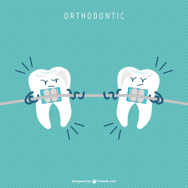 Dental braces cartoon vector Vector | Free Download
