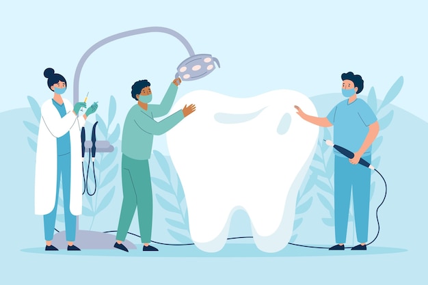 Premium Vector | Dental care concept illustrated