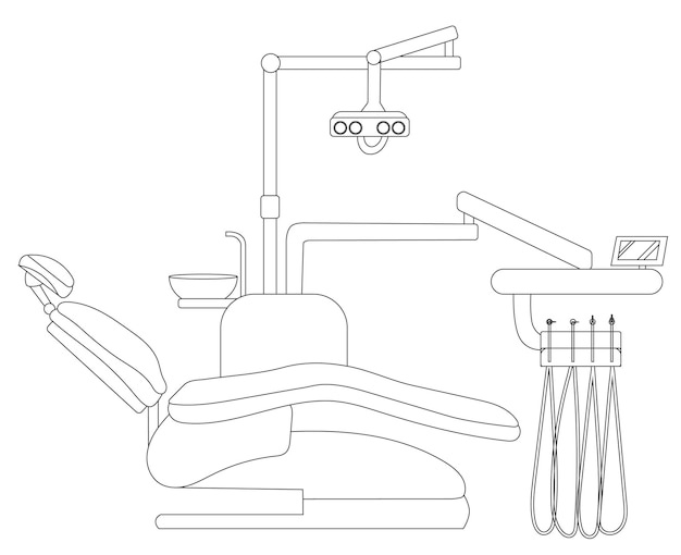 Premium Vector Dental Chair Outline Sketch Vector