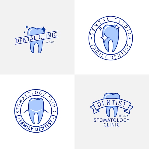 Download Free Dental Clinic Blue Outline Logo Templates Set Premium Vector Use our free logo maker to create a logo and build your brand. Put your logo on business cards, promotional products, or your website for brand visibility.