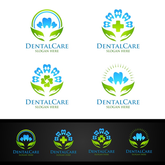 Dental logo, dentist stomatology logo Premium Vector