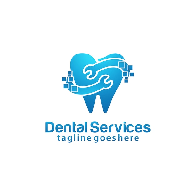 Premium Vector | Dental services logo design template