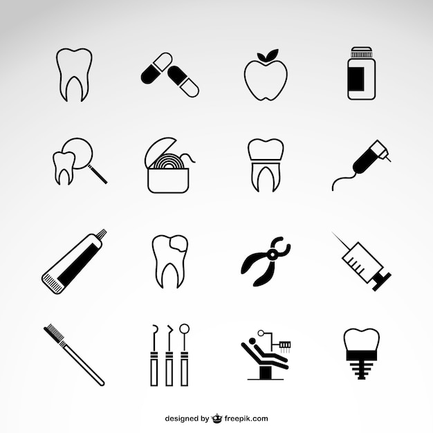 Dentist icons set