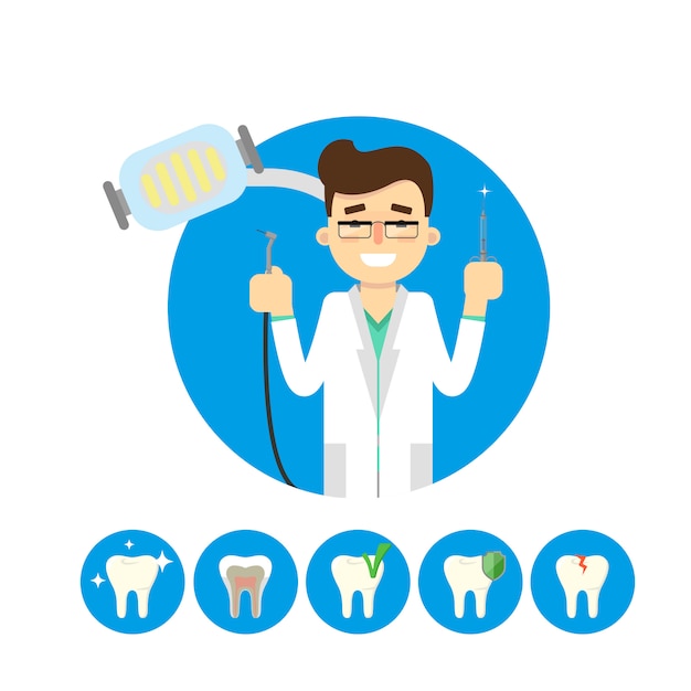 Premium Vector Dentist With Teeth Illustration 8888