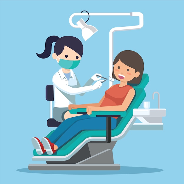 Dentist Woman Vector Premium Vector 