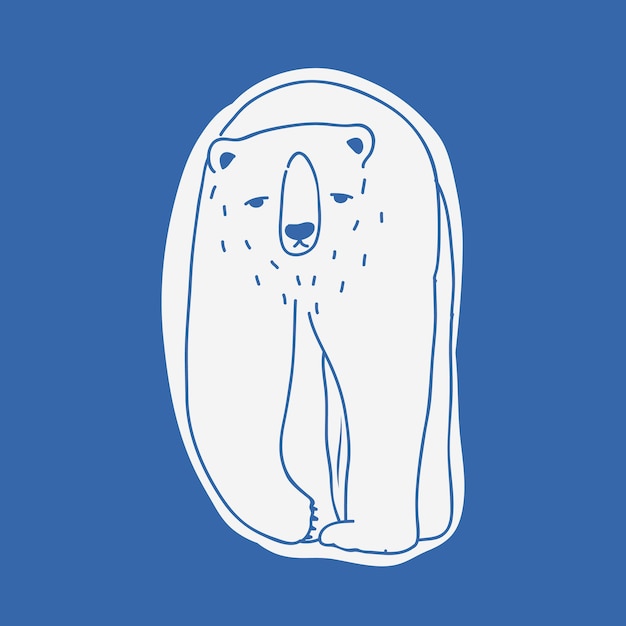 Premium Vector | Depressed adult polar bear hand drawn with outlines ...