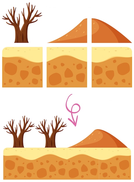 A desert dune game element Free Vector