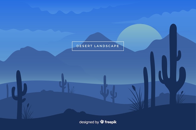 無料のベクター 夜の砂漠の風景