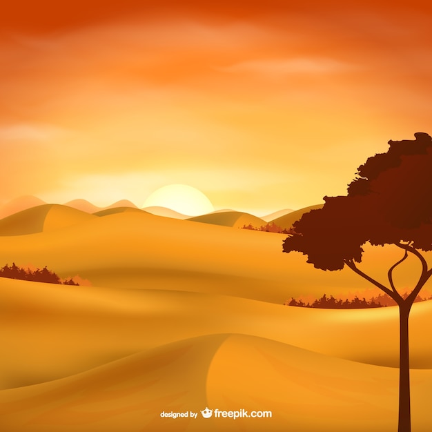 Free Vector | Desert landscape vector