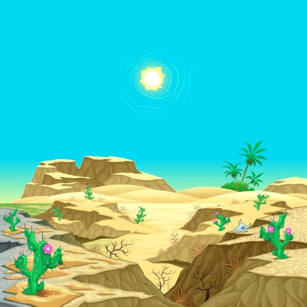Desert landscape Vector | Free Download