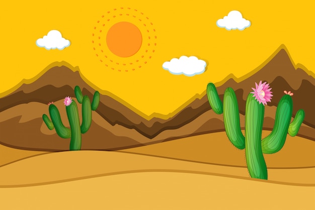 Cactus Desert Scenes Clip Art