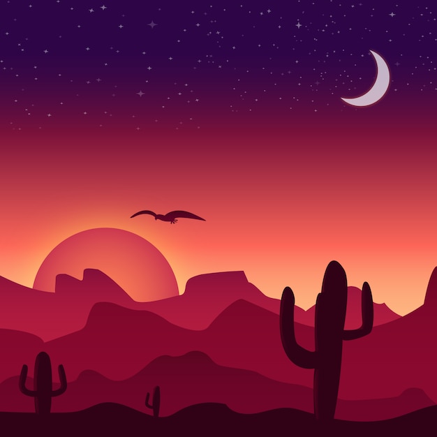Desert sunset background