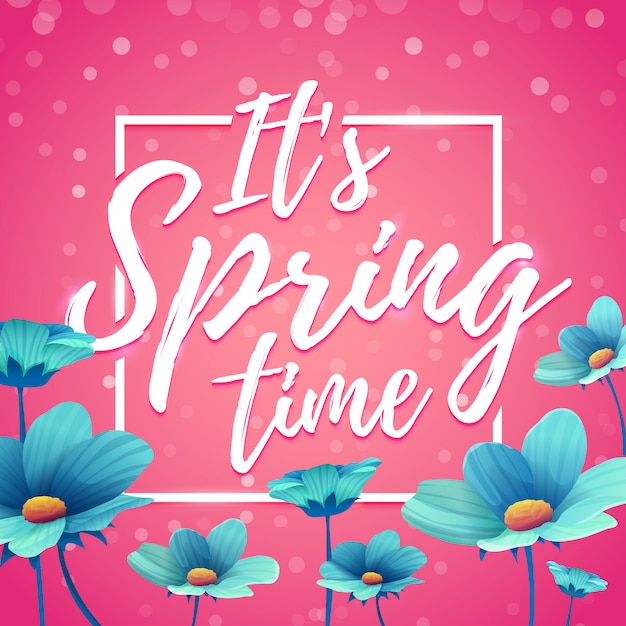 Design banner it�s spring time. flyer for spring season