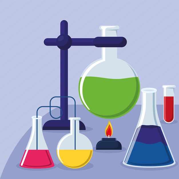 Premium Vector | Design of chemistry lab