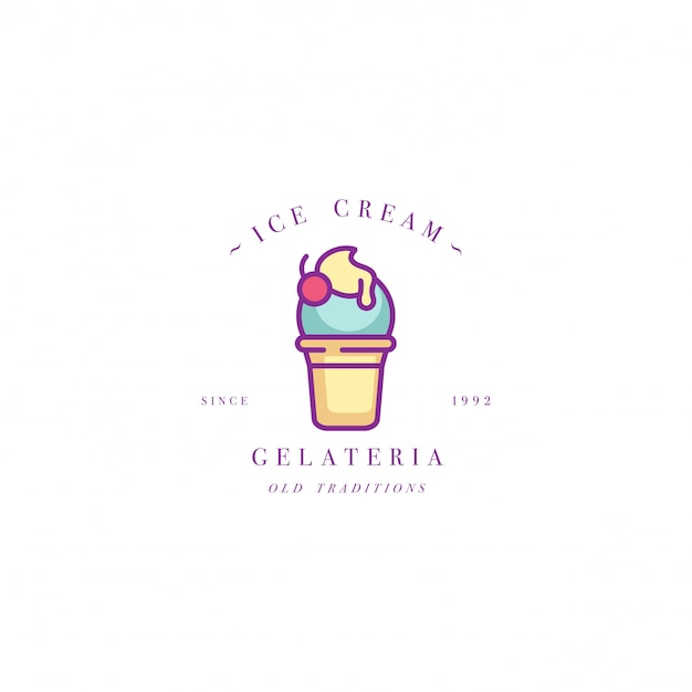 Premium Vector | Design Colorful Template Logo Or Emblem - Ice Cream ...