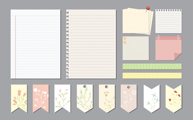 Design elements for notebook Premium Vector