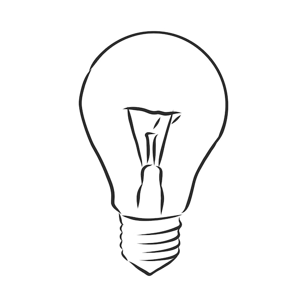 Premium Vector | Design of light line vector drawing, light bulb vector ...