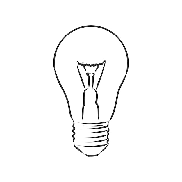 Premium Vector | Design of light line vector drawing, light bulb vector ...