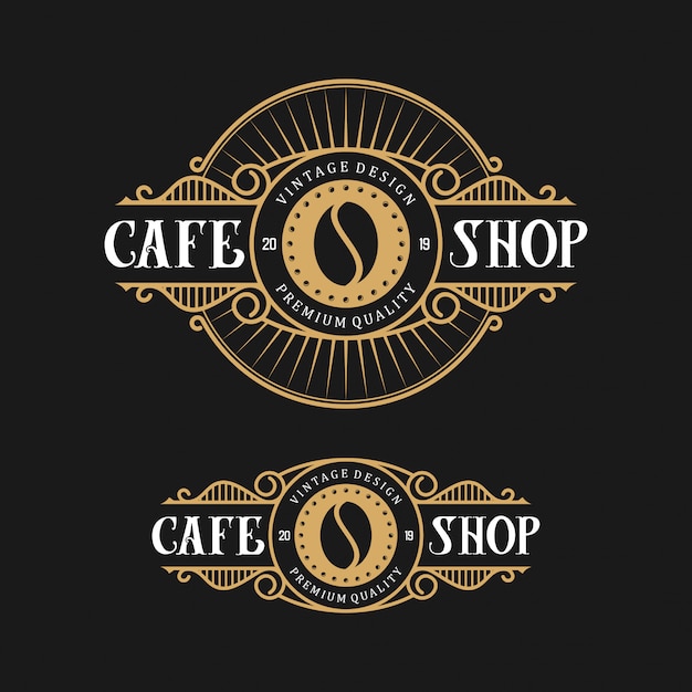 Download Design logo for coffee, with vintage style Vector ...