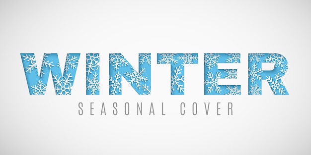 Download Design for winter season. cut text on a background of ...