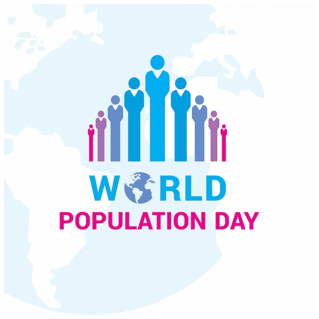 Design with colorful figures for world population day ...