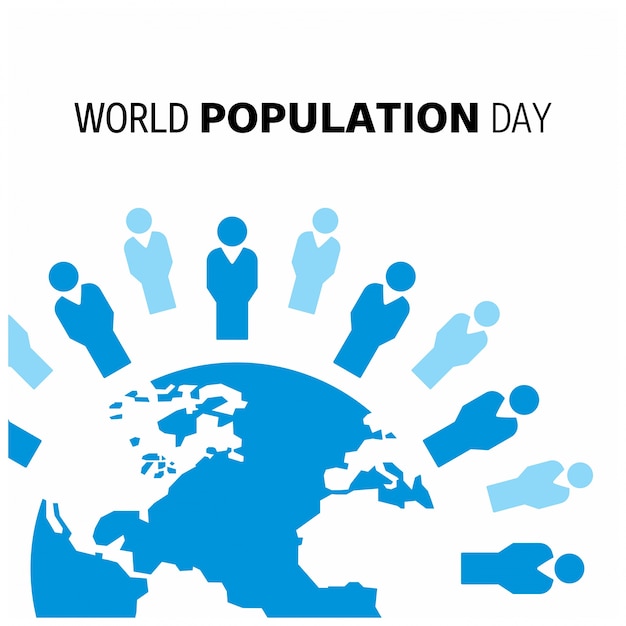 Design with globe for world population day Vector | Free ...